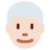 👨🏻‍🦳 man: light skin tone, white hair display on Twitter